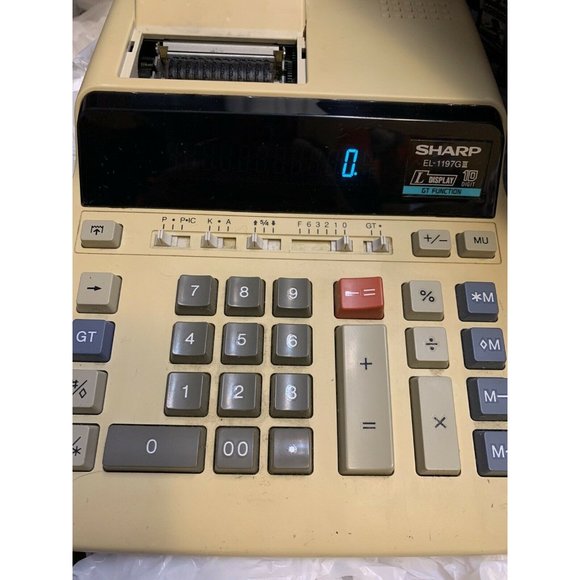 Sharp EL-1197GIII 10 Digit Large Display GT Office Ribbon Printing Calculator - Picture 8 of 9